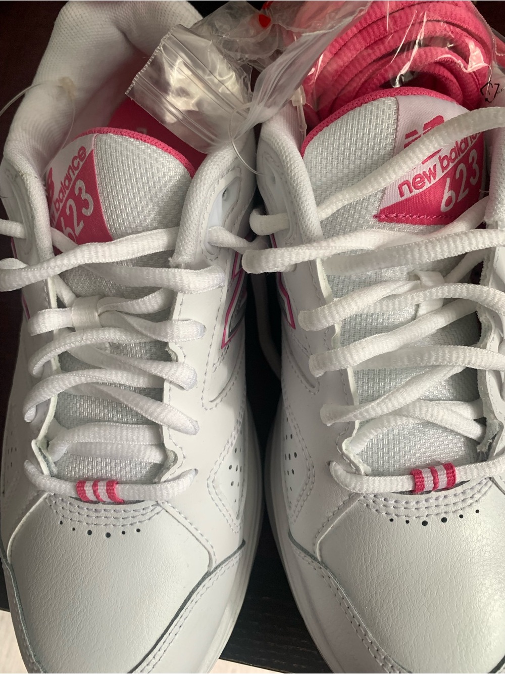 New Balance Women’s White & Pink 623 Sneakers